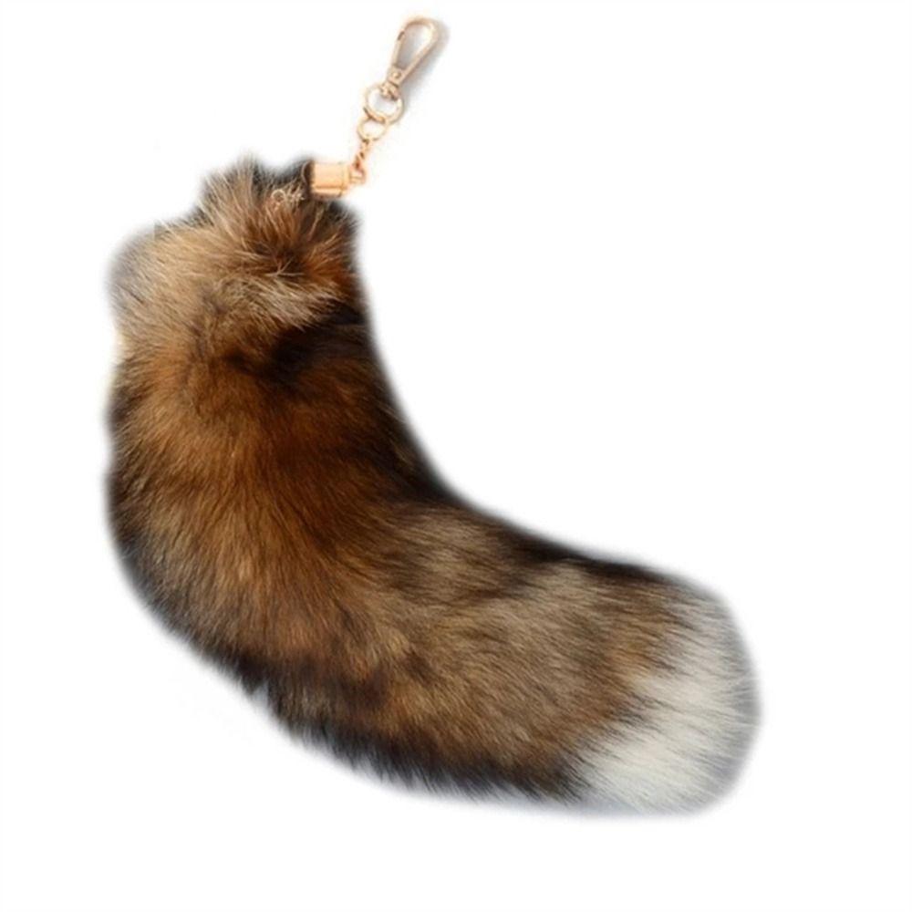 Pompoms Plush Tail Keychain Bag Tassel Fur Pendant Keyring Animal Tail Keychain  Women Girl