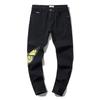 Moda Americana High Street Buco & Patch Trendy Retro Pantaloni Denim Dritti ami