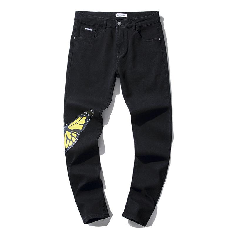 Moda Americana High Street Buco & Patch Trendy Retro Pantaloni Denim Dritti ami