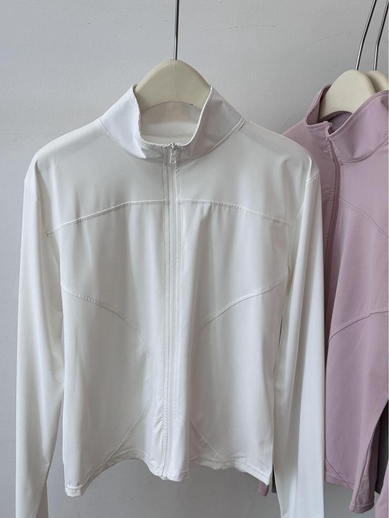 Women's Spring Stand Collar UV Protection Jacket - Breathable, Versatile, Lightweight Ice Silk Sun Cover.
