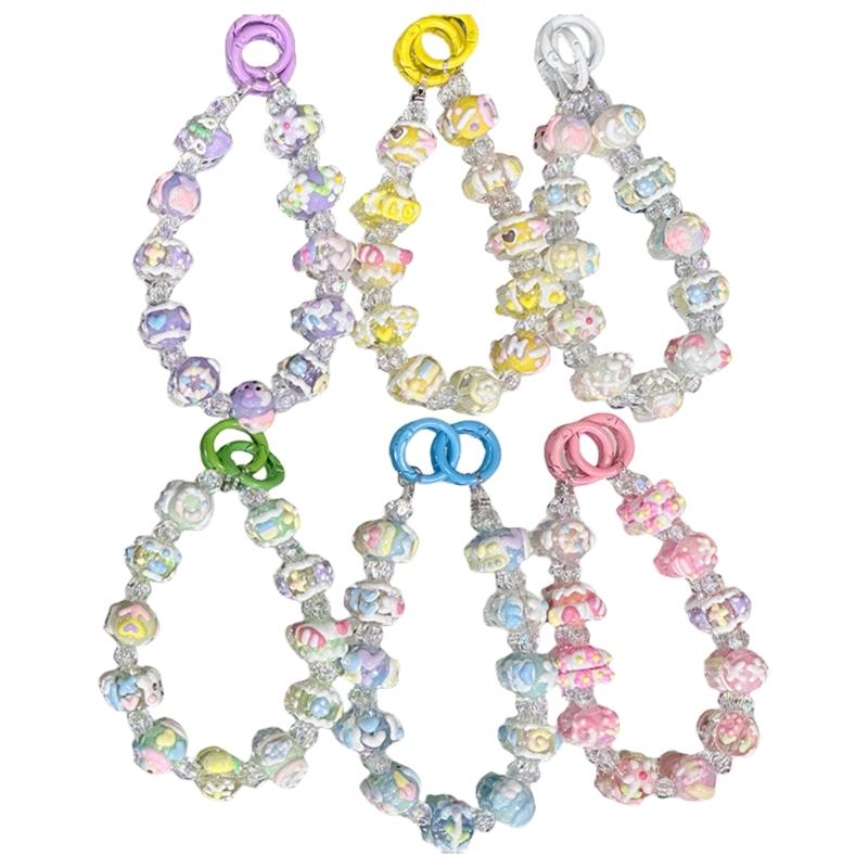 Eleganter handgefertigter Perlen-Schlüsselanhänger-Anhänger Handy-Kettenriemen Mode Handyseil Damen Telefon-Lanyard Schmuck