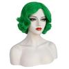 Synthetic Green Hair Wig with Bangs Natural Short Curly Wig for Women Cosplay Costume Drag Queen Party Heat Resistant