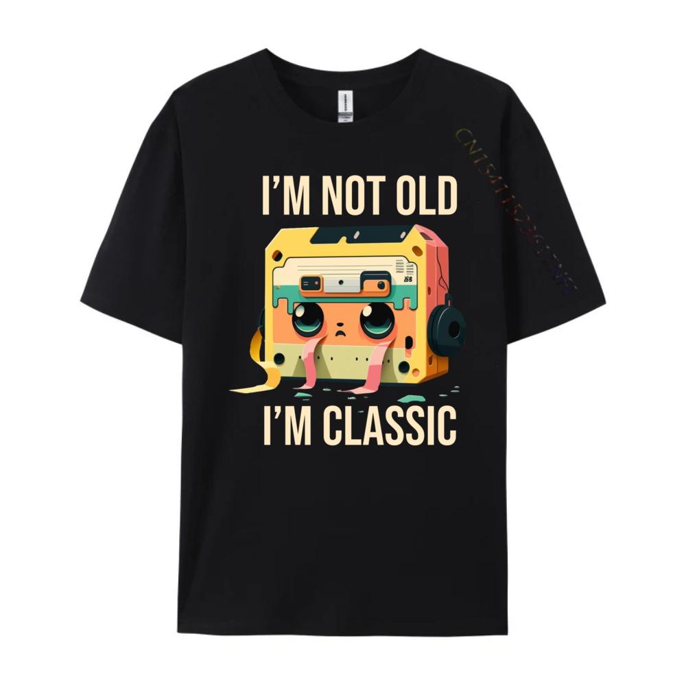 Ich bin nicht alt, ich bin klassisch Kassette T-Shirt Grafikshirts Herren T-Shirt Druck Luxus Designer Herren Kurzarm