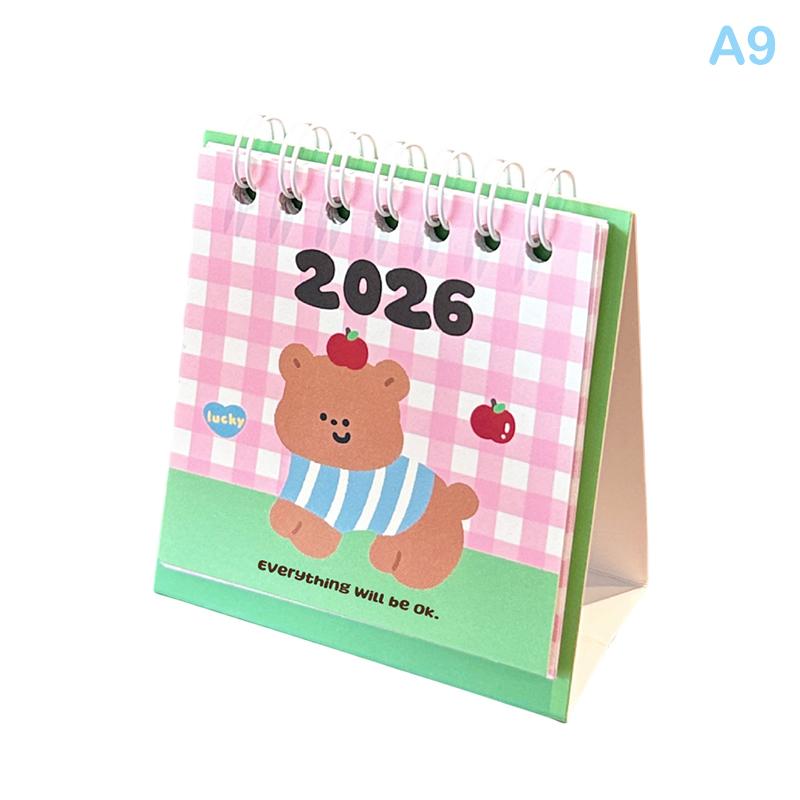 2026 Horse Year Mini Desk Calendar Cartoon Portable Coil Monthly Calendar Planner Office And Home Decor New Year'S Present
