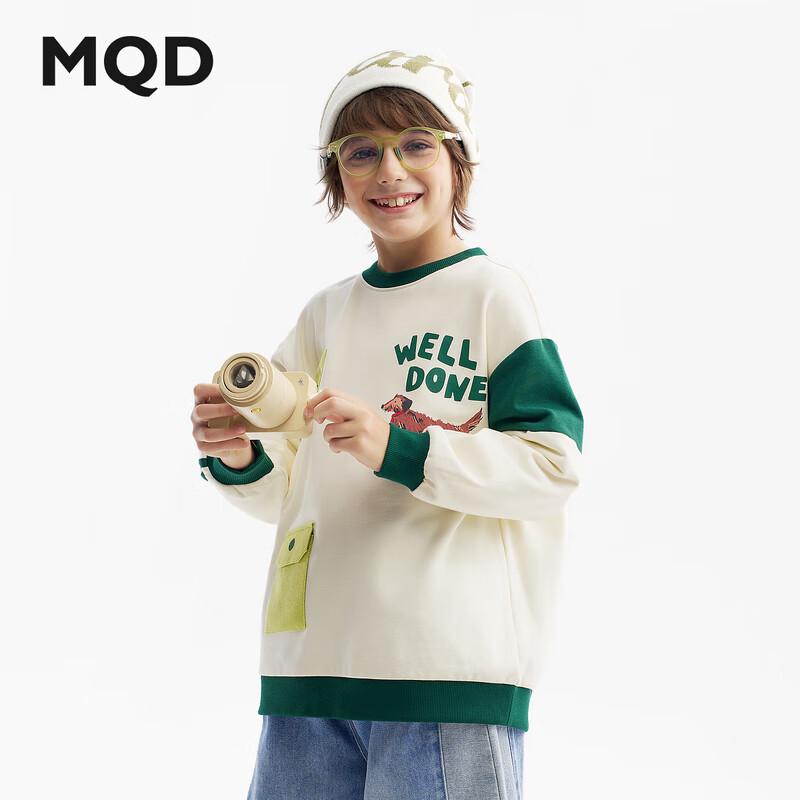 MQD Boys  2025 Autumn Color Block Crewneck Sweatshirt 110cm