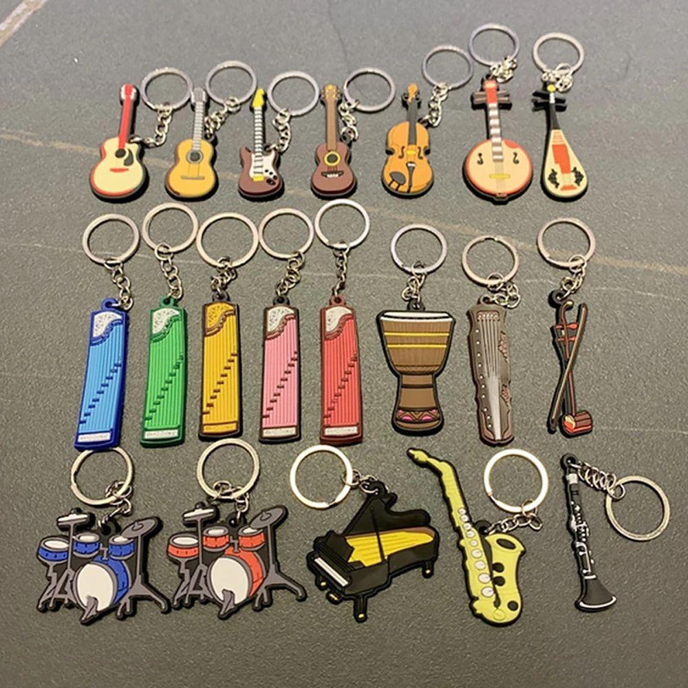 Piano Bag Jewelry Musical Instrument Pendant Guitar Keychain Guitar Key Rings Guitar Keyring Holder