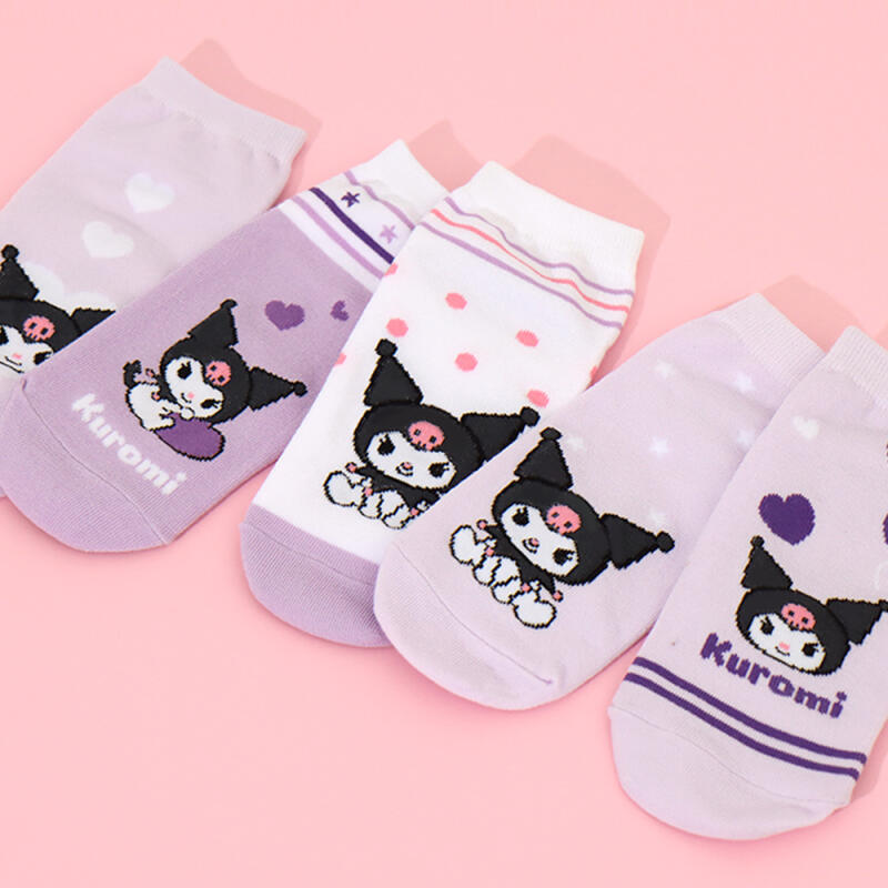 Detské viacpárne ponožky Kuromi, sada 5 párov