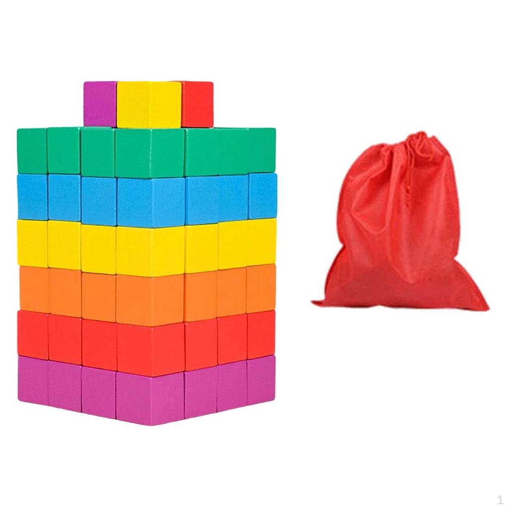 And Sorting Cubes, Math Toy for Early Learning, Versatile, Colorful Square Wooden Blocks Puzzles