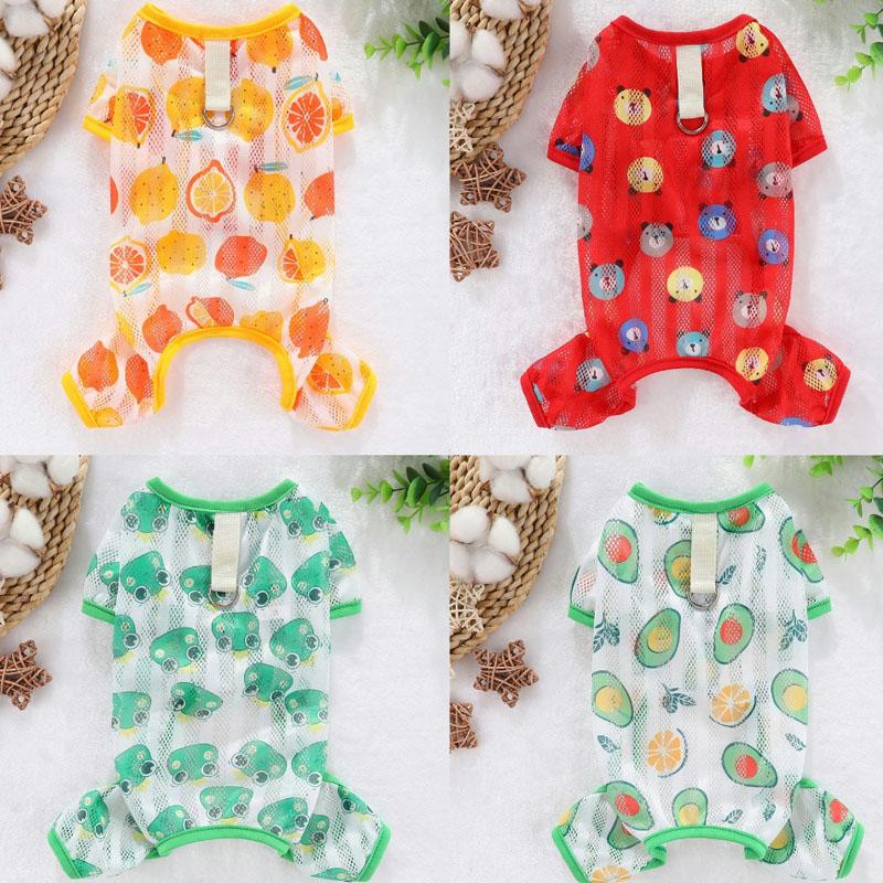 Hundekleidung Sommer Netz-Jumpsuit Pyjama Haustier Hund Einteiler Trainingsanzug Für Kleine Mittlere Hunde Dackel York Welpe Body Overalls L