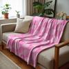 Soft Blue Snow Motif Cartoon Anime Print Flannel Blanket Soft Warm Throw for Kids Bedroom Sofa Christmas Office Car