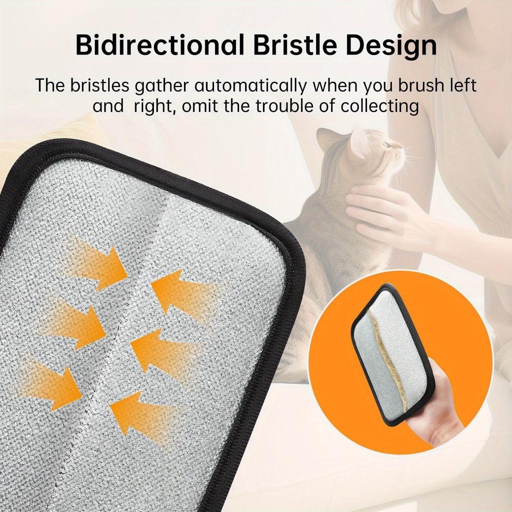 2Pcs Static Pet Hair Removal Gloves, Reusable Electrostatic Pet Cat Dog Hair Remover Grooming Gloves Brush Tool for Couch, Furniture, Carpet, Car Seat