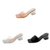 Modern Transparent Crystal Slippers For Women Summer High Heel Open Toe Wedding Shoes