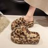 Fashion Korean Double band fur slides female warm fluffy platform shoes thicken soled winter fleeces slippers women shearling pantufa