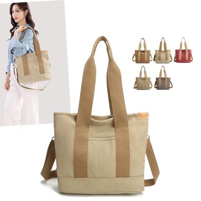 Damen Tragetasche mit großem Fassungsvermögen Leichte Canvas Schulterhandtasche