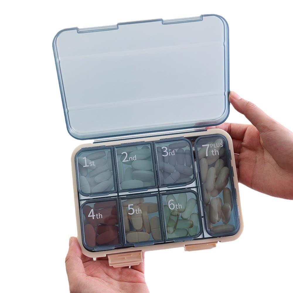 Portable Weekly Pill Storage Box Moisture-proof Vitamin Container Pill Dispenser Home