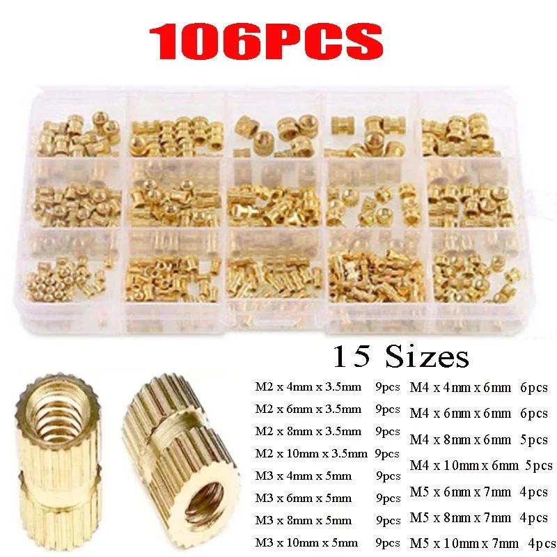 M2-M10 Knurled Brass Inserts Kit - Hot Melt Threaded Nuts for 3D Printing & DIY Embedment