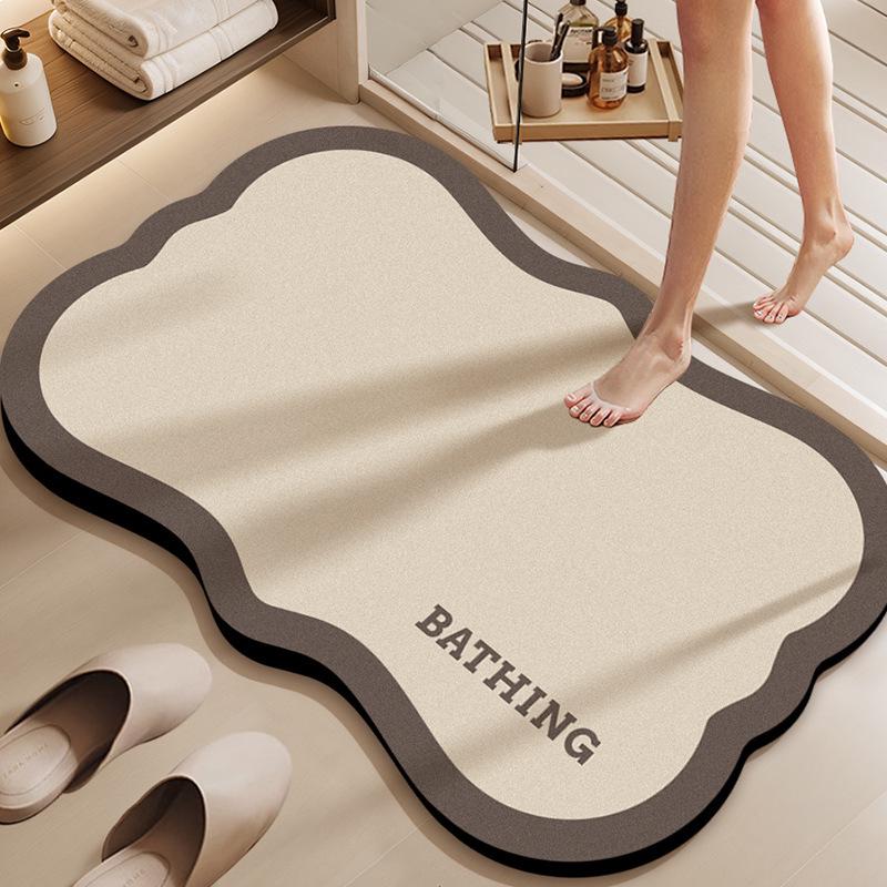 Diatomaceous Earth Absorbent Non-Slip Bathroom Mat: Quick-Dry, Stain-Resistant, Easy-Clean Foot Pad