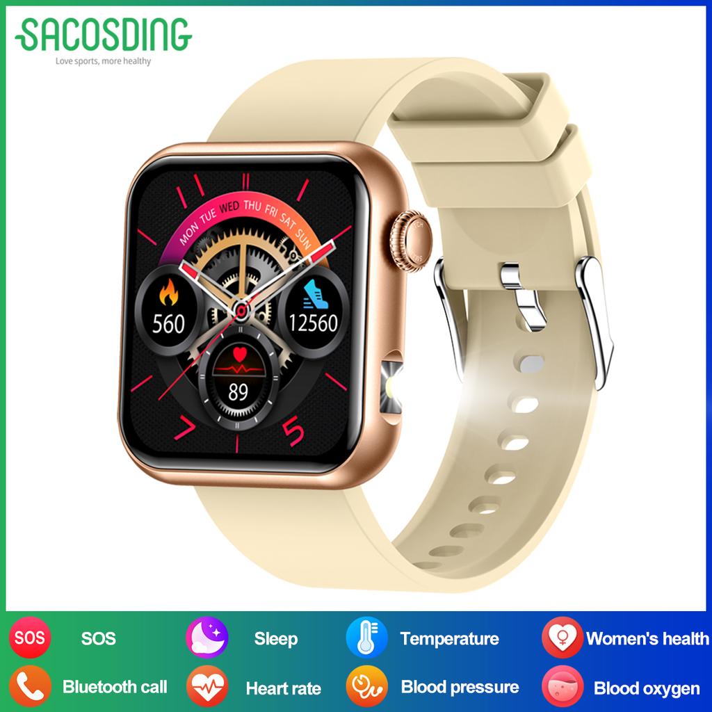 SACOSDING Bluetooth Call Smart Watch 1.72" HD Screen AI Voice Micro Gheck IP68 Waterproof BP Oxygen Heart Rate Smartwatch