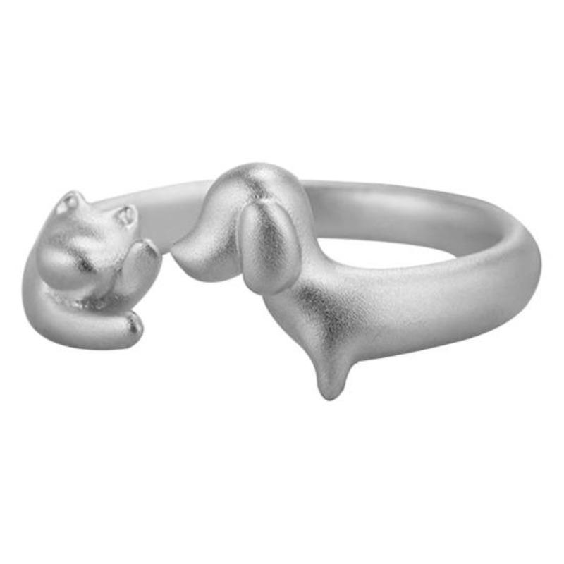 

Cat And Dog Ring Adjustable Alloy Open Ring Pet Memorial Ring Cat