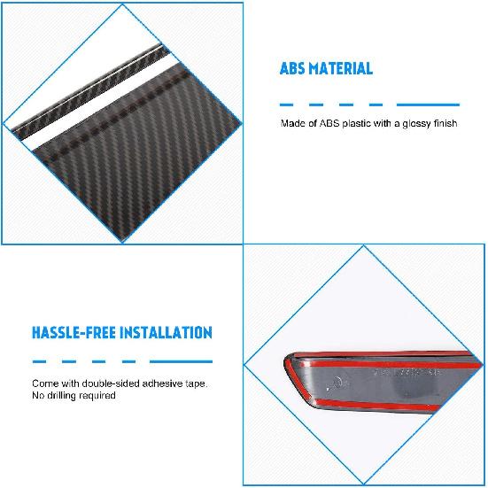 JeCar Kohlefaser Motorhauben-Lufteinlass-Einsätze Zierleisten für 2015-2024 Dodge Challenger Außen Zubehör