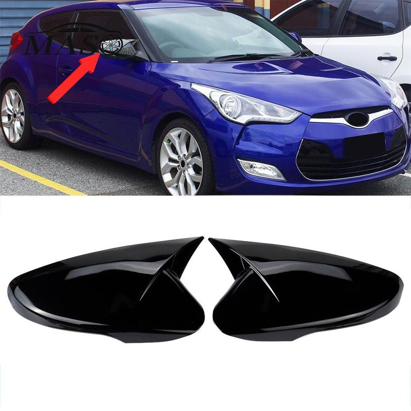 

2pcs Glossy Black Rearview Mirror Cover Cap for Hyundai Veloster 2012 2013 2014 2015 2016 2017 Side Mirror Cover