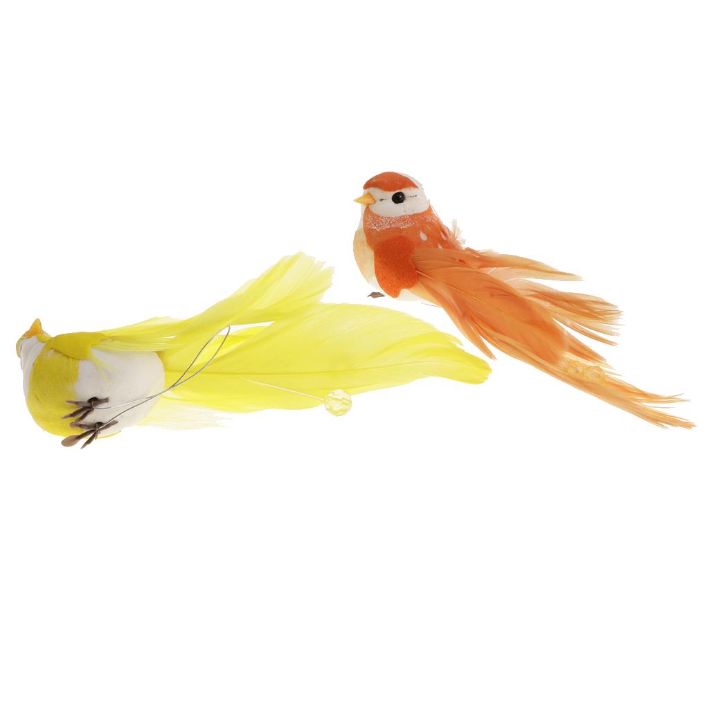 2pcs Artificial Birds Feather Foam Simulation Birds Home Decor 2pcs Artificial Birds Feather Foam Simulation Birds Home Decor