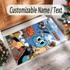 Personalized Crystal Velvet Carpet Custom Name Text,Amazing World of Gumball Anti Slip Area Rug For Home Decoration