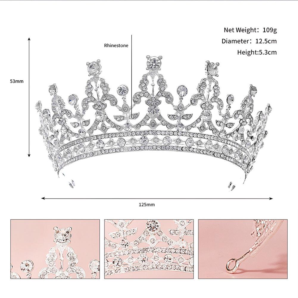 Европейская ретро хрустальная корона для невесты, аксессуары для волос к свадебному платью