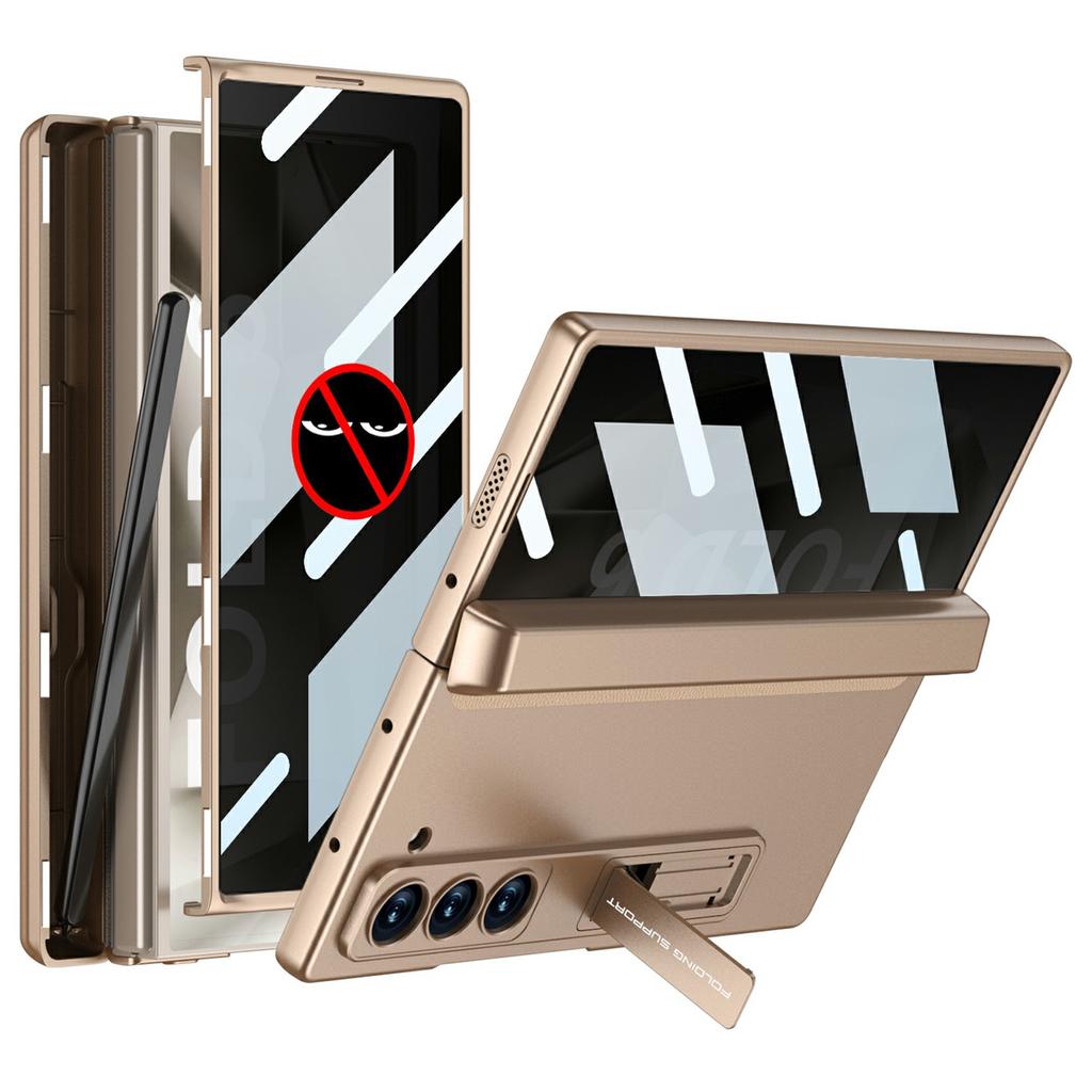 GKK For Samsung Galaxy Z Fold6 5G Case with Privacy Screen Film,Pencil Slot Magnetic Hinge Hard PC Phone Cover