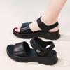 Women's Outdoors fashion trend anti-slip wear-resistant pure black belt soft soled high-heeled sandals White shoes