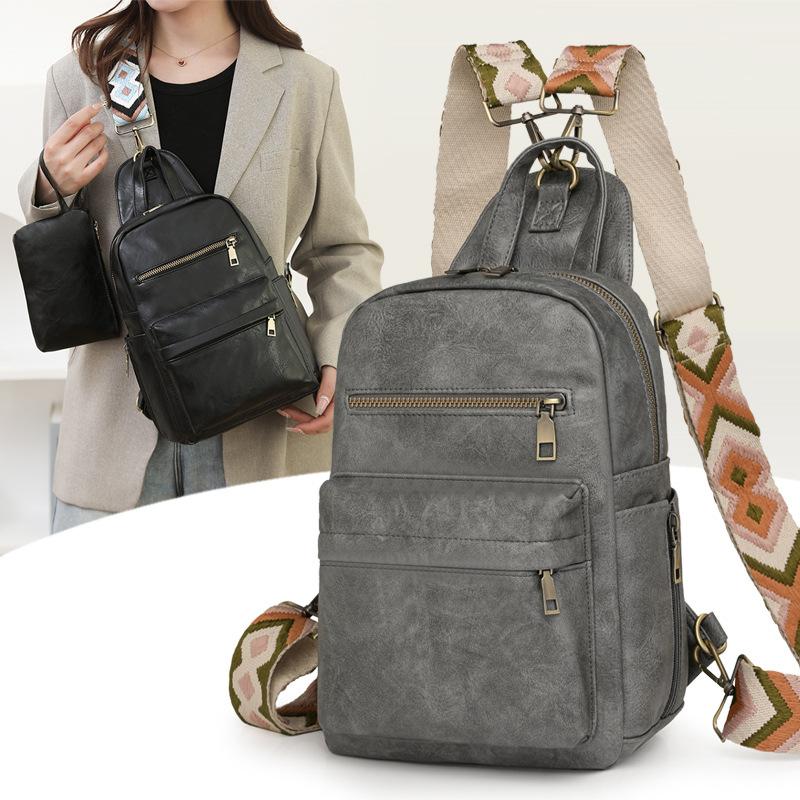 

Backpack small backpack women s 2025 new cute backpack PU retro suit small bag women s backpack сірий колір