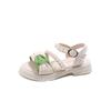 Sandali Estivi in Ecopelle per Bambine Sandali Casual di Lusso con Perle Calzature per Bambini Sandalo Antiscivolo Coreano per Ragazze