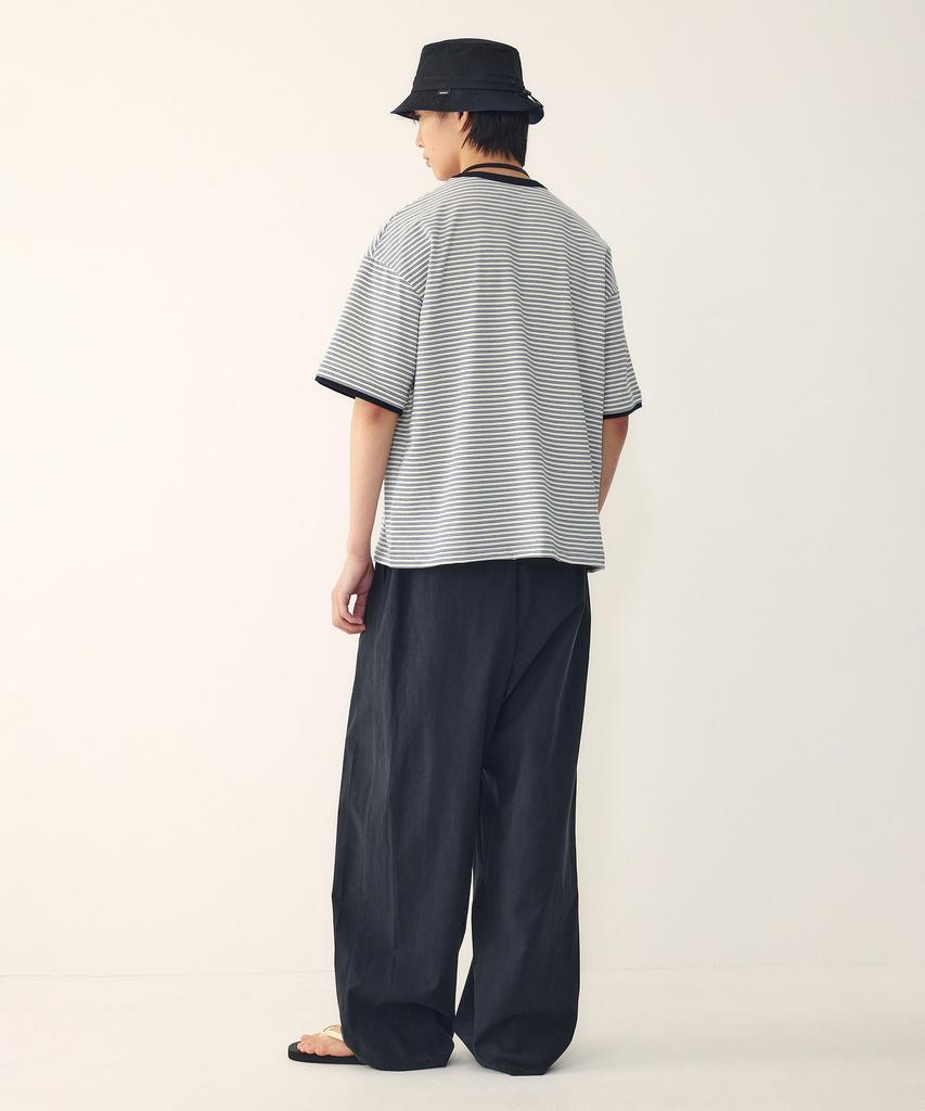 STUDIO TOMBOY [Men] Pin Stripe Color Block Short Sleeve T-Shirt_Blue 9156222318