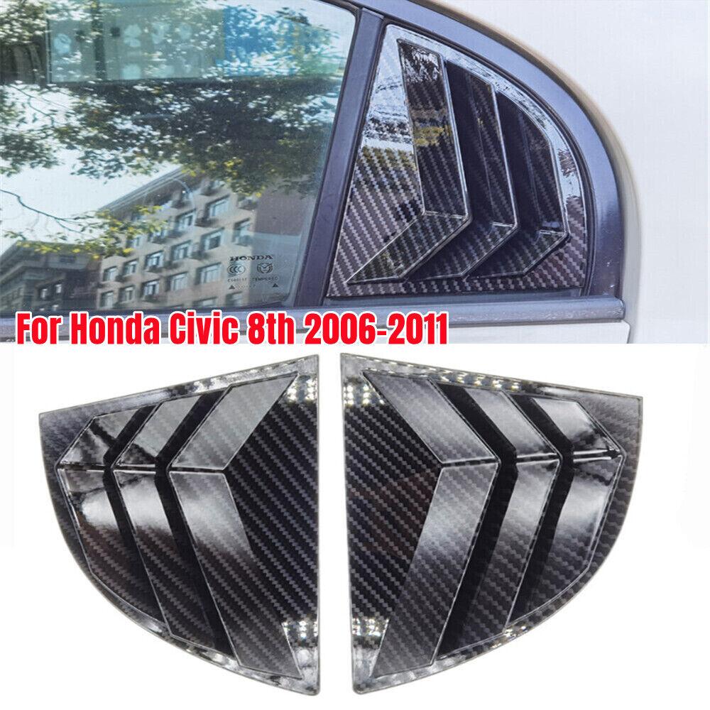 For Honda Civic Sedan 2006-2015 ABS Plastic Front Rear Window Quarter Louver Cover Side Vent Trim Car Adhesive Accessories