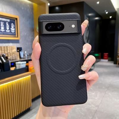 Carbon Fiber Pattern Armor Magnetic Case For Google Pixel 9 8 Pro XL 8A Shockproof For Magsafe Wireless Charging Hard PC Funda