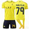 Nastolatki Dzieci Dorośli Niestandardowe Imię Zestawy Piłkarskie 2025-26 Al-Nassr Domowy #79 JOÃO FÉLIX Zestaw Koszulki Treningowej ze Skarpetkami