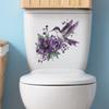 Purple Flower Magpies Bathroom Toilet and Home Beautification Stickers