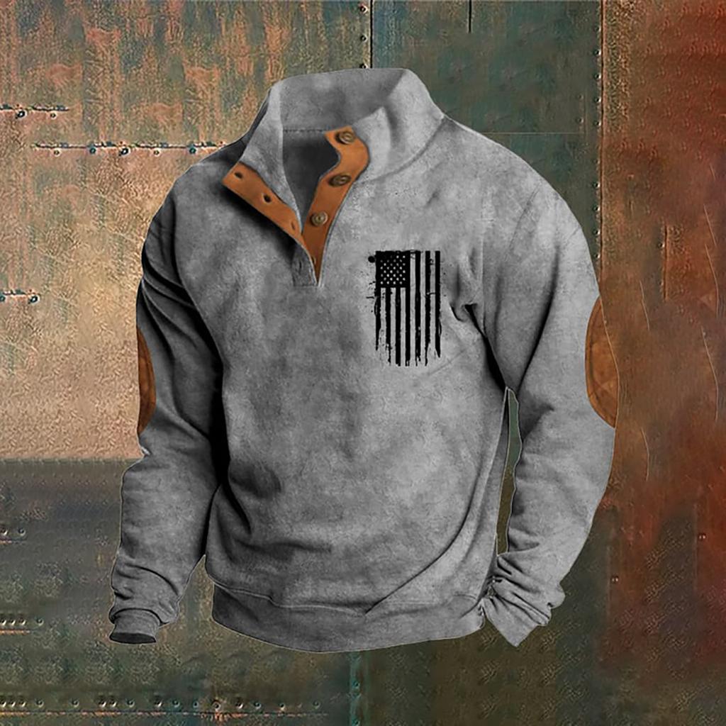 Das Herren-Sweatshirt mit Stehkragen im Frühling und Herbst ist ein Outdoor-Freizeitpullover