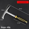 Shockproof Small Western Masonry Pickaxe - Pure Steel Integrated Flat Head, Pointed Ice Axe & Diamond Hammer for Exploration