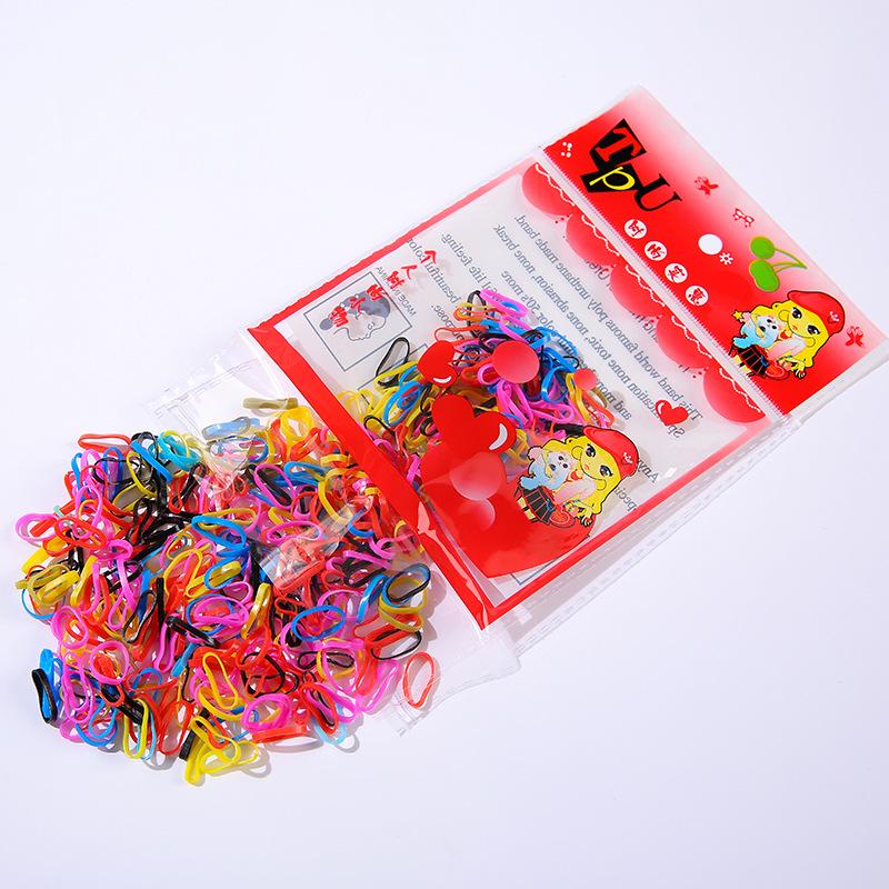 Small Rubber Bands Female Hair Disposable Rubber Band Bag Color High Elastic Hair Ring Does Not Hurt Children'S Head Rope