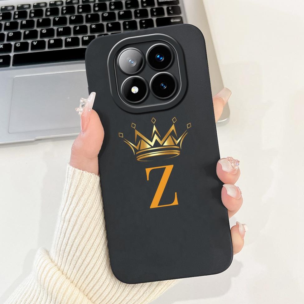 For Redmi Note 14 Pro Plus 5G Case Fashion A-Z Letters Luxury Flowers Shockproof Silicone Cover For Redmi Note 14 Pro+ 5G Funda