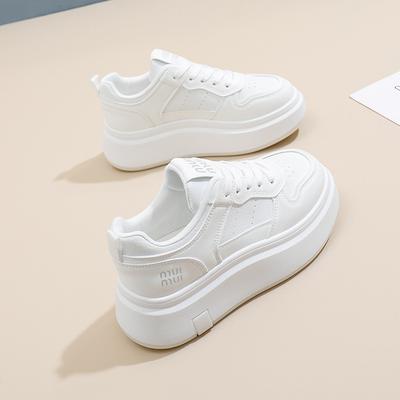 Lente 2025 nieuwe Koreaanse versie ins ademende kleine witte schoenen dames lage top casual board schoenen platform muffin schoenen HB601-1