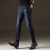 Džíny Straight Fit Kalhoty Elastické Jednoduchá móda Korejské pánské oblečení se středním růstem