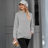 Women's Casual Color Pullover Hoodie with Drop Shoulders and Long Sleeves for Everyday Wear