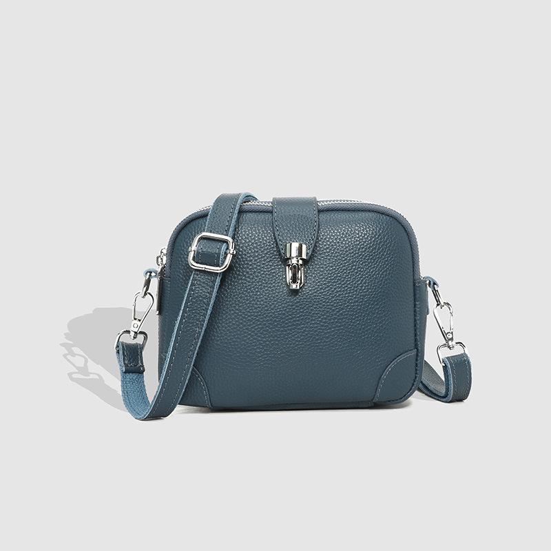 2024 New Fashion Women's Cowhide Lychee Grain Leather Crossbody Bag