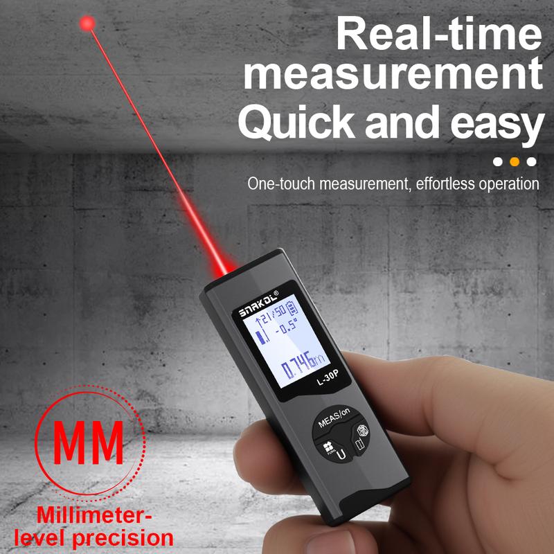 Snakol 30M/50M Mini Smart Laser Distance Meter Measure Rangefinder USB Rechargeable Portable Handheld Laser Range Finder Tools
