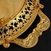 European Vintage Fruit Plate, Alloy Household Round Hollow Lace Plate, Gold Snack Hotel Dinner Plate, Home Table Decoration