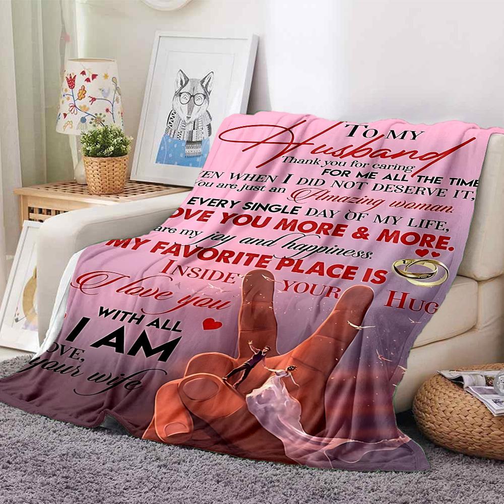 1PC Wedding Anniversary Gift Blanket - Soft Warm All-Season Throw for Sofa, Bed, Car, Office, Throw For Sofa yy250916122
