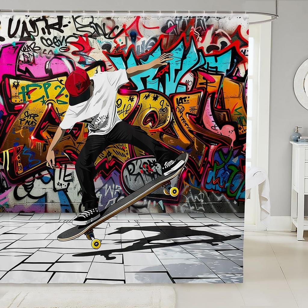 Urocza zasłona prysznicowa dla świnki morskiej do kabin prysznicowych i wanien Łazienkowych Kreskówka Urocze Zwierzątko Zasłona do Wanny Wystrój Pomieszczenia - Motyw Zwierzęcy