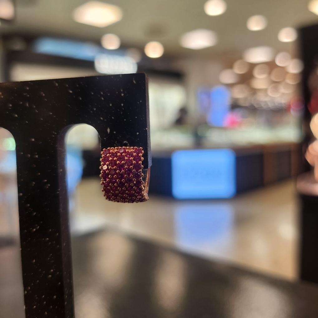 ARTRIA Square Ruby One-Touch E Red Earrings EGSERKK0004RBF